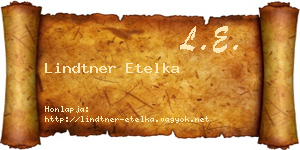 Lindtner Etelka névjegykártya